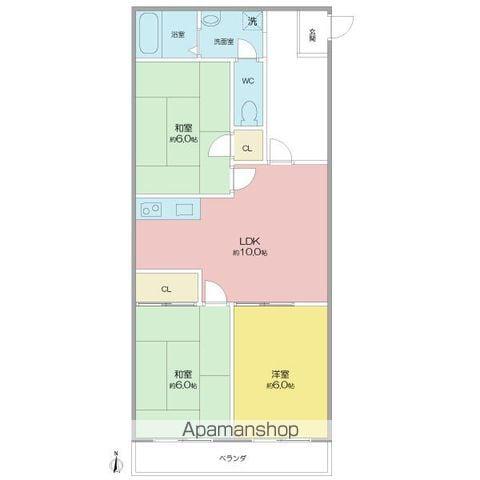 名東クレール(3DK/4階)の間取り写真