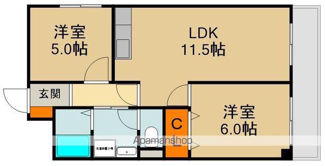 ポポロタカヒロ(2LDK/5階)の間取り写真