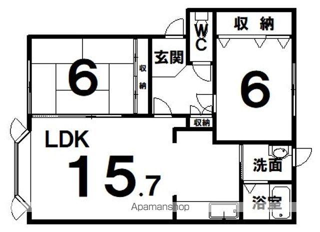 LA・RIVAGEⅡ(2LDK/1階)の間取り写真