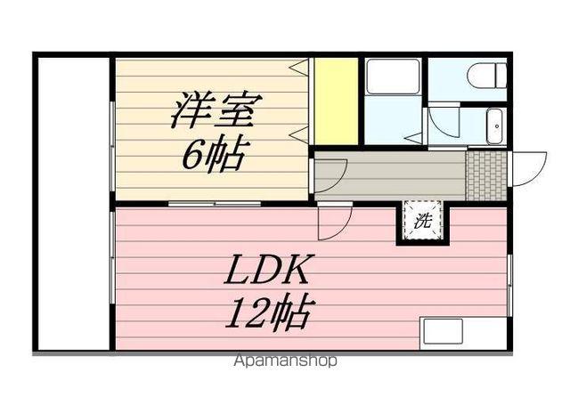 フリーデB(1LDK/2階)の間取り写真