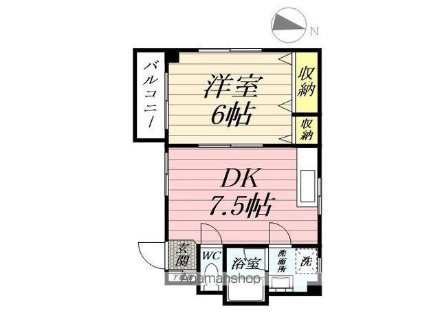 プライムレーベル鶴見仲通(1DK/3階)の間取り写真