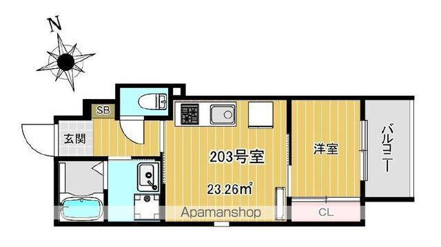 CHARME MAISON香椎(1DK/2階)の間取り写真