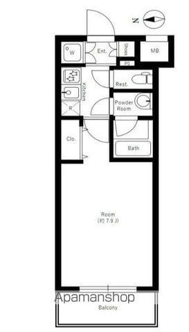 ブレシア新御徒町(1K/2階)の間取り写真