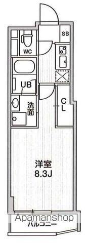四谷坂町レジデンス(1K/4階)の間取り写真