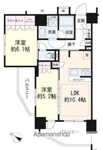 パレステージ曳舟Ⅱ(2LDK/2階)の間取り写真