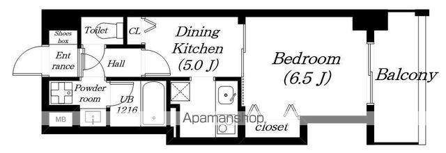 エンゼルプラザイーストⅢ(1DK/4階)の間取り写真