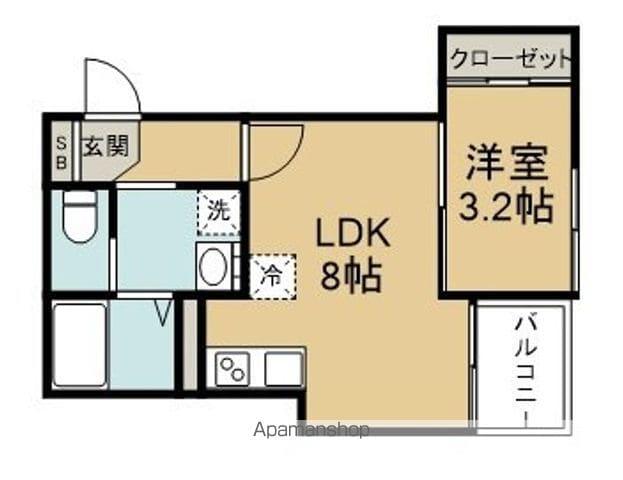 BAU上杉公園(1LDK/1階)の間取り写真