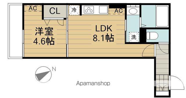 ASSET COURT立川富士見B棟(1LDK/1階)の間取り写真