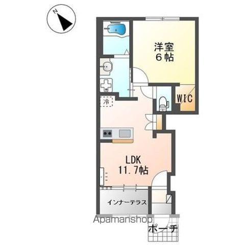 グランドソレーユⅡ番館(1LDK/1階)の間取り写真