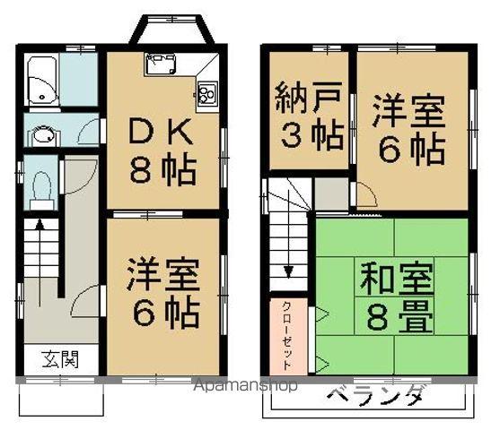 予讃線 伊予富田駅 徒歩26分 2階建 築24年(3SDK)の間取り写真