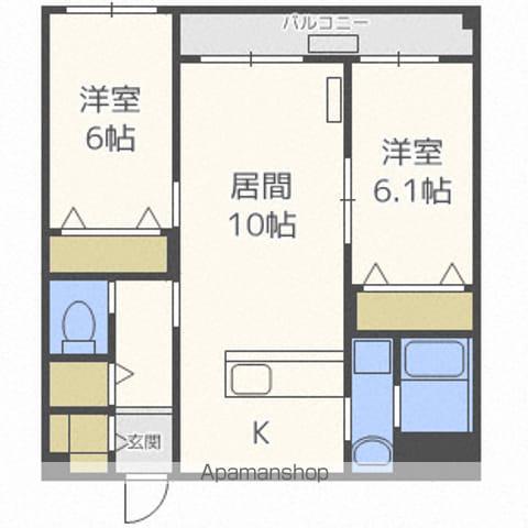  グランメール 南郷通15(2LDK/2階)の間取り写真
