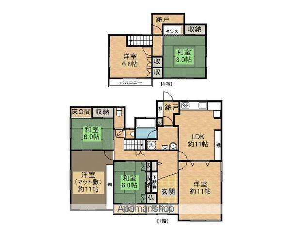 山田線 山岸駅 徒歩25分 2階建 築46年(6SLDK)の間取り写真