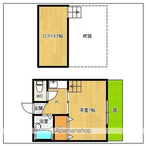 エスポワール21(1K/1階)の間取り写真