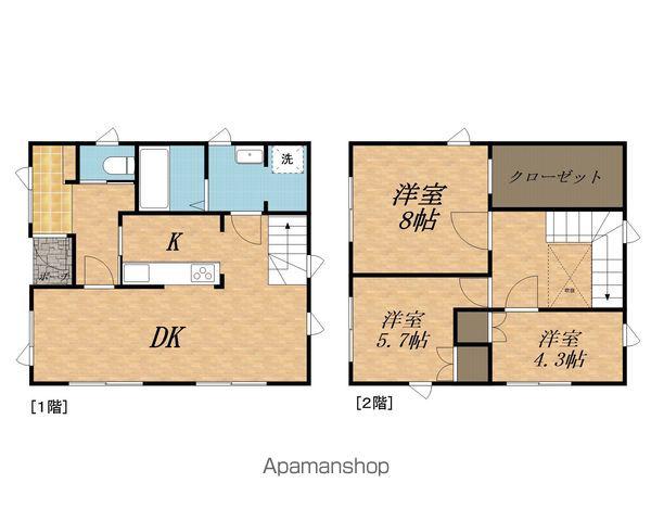 飯田線 伊那北駅 徒歩40分 2階建 築1年(3LDK)の間取り写真