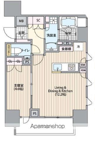 パークホームズ本郷三丁目(1LDK/8階)の間取り写真