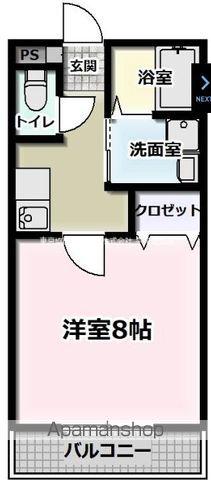 ブラウンコート(1K/1階)の間取り写真