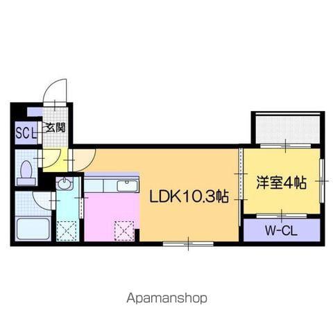 テルヴェ千歳(1LDK/3階)の間取り写真