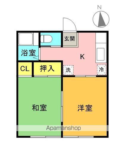 AHハイツ(2K/1階)の間取り写真
