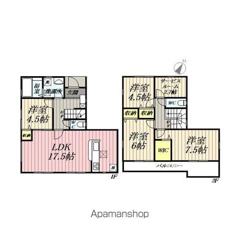 つくばエクスプレス 八潮駅 徒歩29分 2階建 築2年(4SLDK)の間取り写真