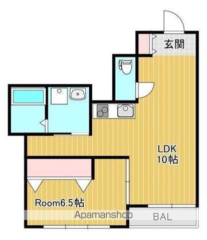 敷島第1マンション(1LDK/2階)の間取り写真