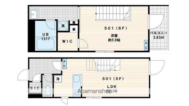 FULLEA代々木(1LDK/5階)の間取り写真