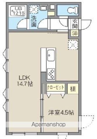 レピュア池袋本町レジデンス(1LDK/4階)の間取り写真