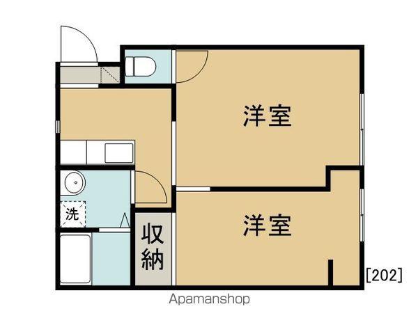 ブライト(2K/2階)の間取り写真