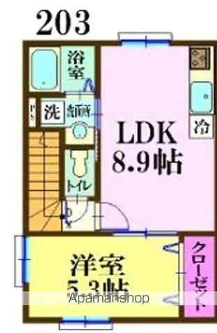 ナリトモ赤井A(1LDK/2階)の間取り写真