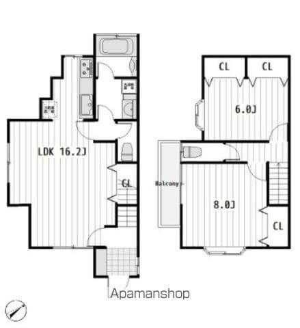 テラスアゼリア(2LDK)の間取り写真