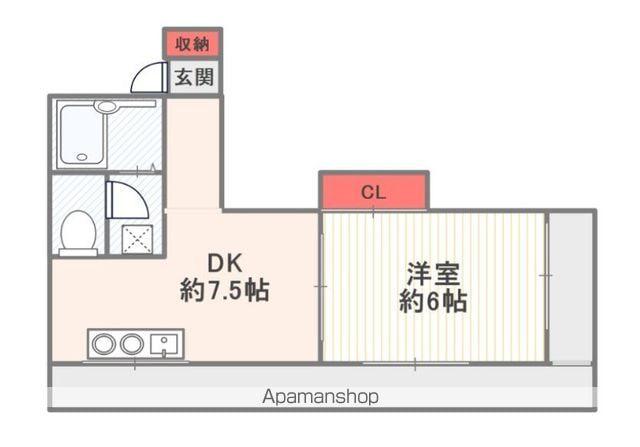 第2神谷コーポ(1DK/3階)の間取り写真
