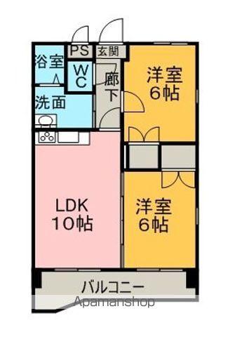 ボヌール(2LDK/2階)の間取り写真
