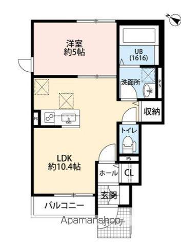 シャトームラシュウⅢ(1LDK/1階)の間取り写真