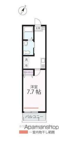 ハーミットクラブハウス横浜駅西(1K/1階)の間取り写真