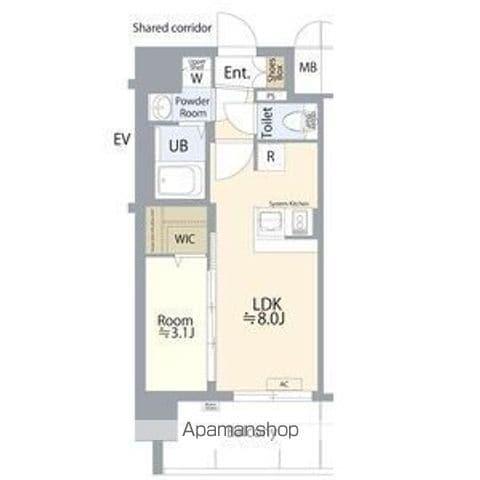 エスプレイス名古屋神宮前(1LDK/15階)の間取り写真