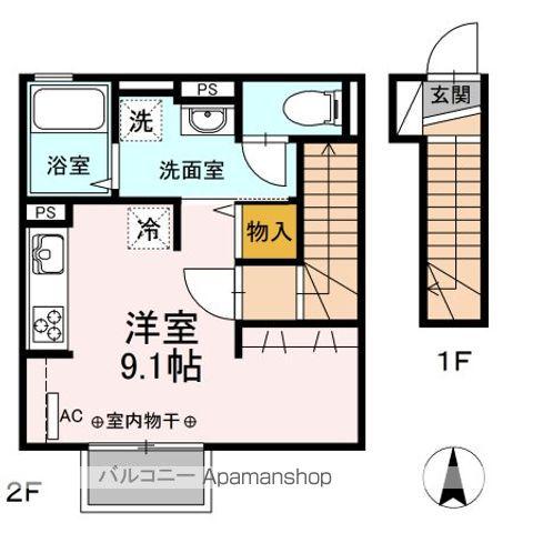 エディフィス(ワンルーム/2階)の間取り写真