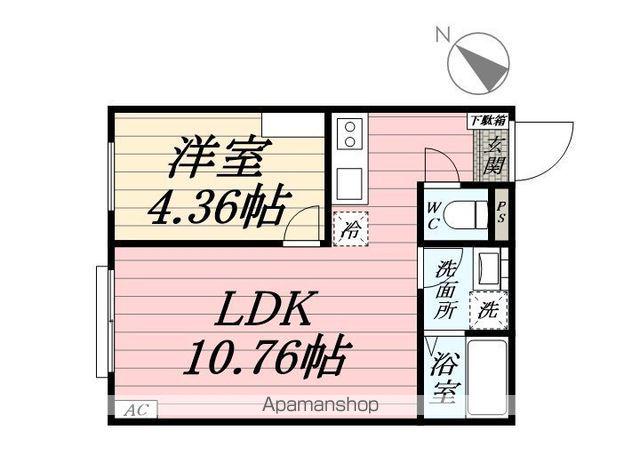 グランディール羽村(1LDK/2階)の間取り写真