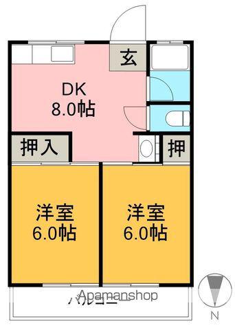 タウンハウス(2DK/3階)の間取り写真
