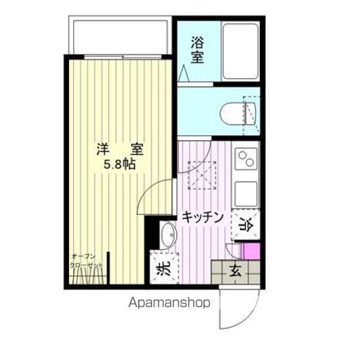 アネックスガーデン馬橋(1K/2階)の間取り写真