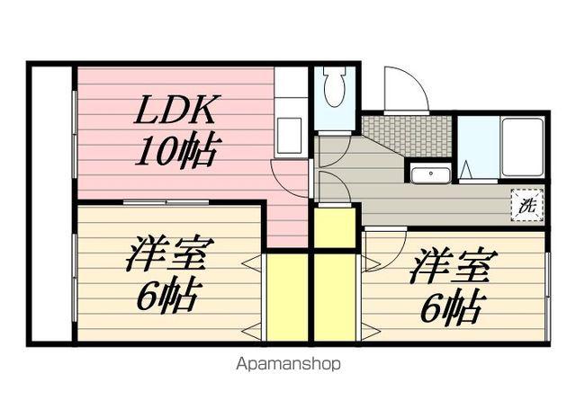 アンソレイエⅡ(2LDK/1階)の間取り写真