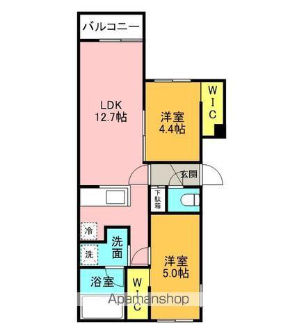 FLAP福住 月寒東1-11MS A棟(2LDK/4階)の間取り写真