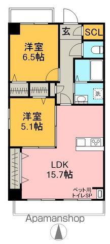 クレセール(2LDK/3階)の間取り写真