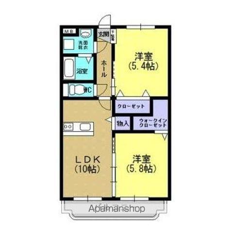 スターリー伊敷(2LDK/1階)の間取り写真