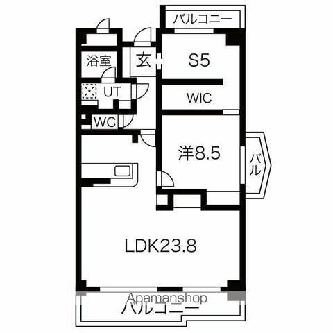 茶屋ヶ坂プログレス(2LDK/1階)の間取り写真