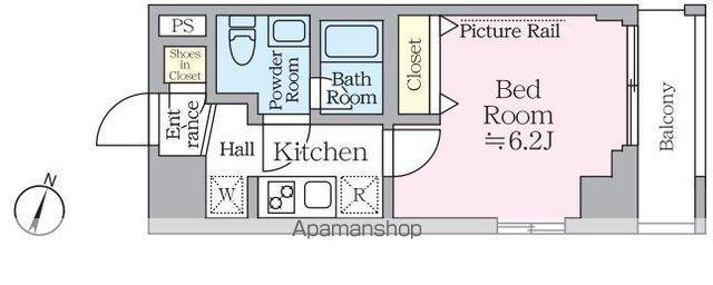 アイル プレミアム横浜ノルド(1K/5階)の間取り写真