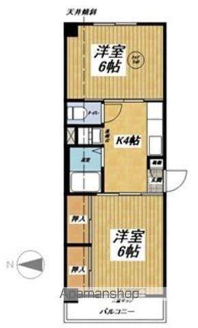 石野CRビル(2K/2階)の間取り写真