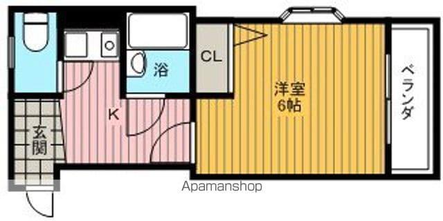 クレストウッド(1K/3階)の間取り写真