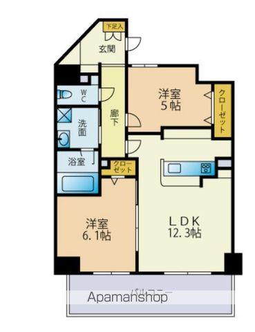アマビリスF箱崎(2LDK/8階)の間取り写真