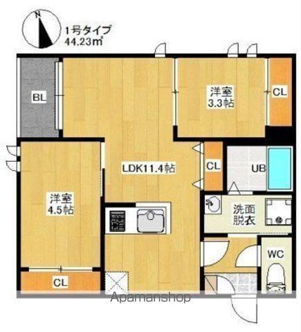 REGALEST FAM千早(2LDK/3階)の間取り写真