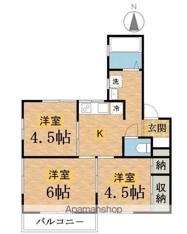 岡部マンション(3K/3階)の間取り写真