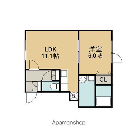 レインボーハウスLUFT(1LDK/2階)の間取り写真